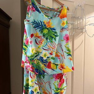 Jams World Women's Tropical Top & Wrap Skirt Set